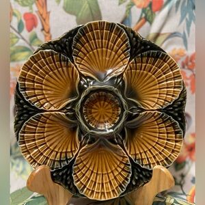 Vintage Sarregeuemines French Oyster Plate. Three plates selling separately